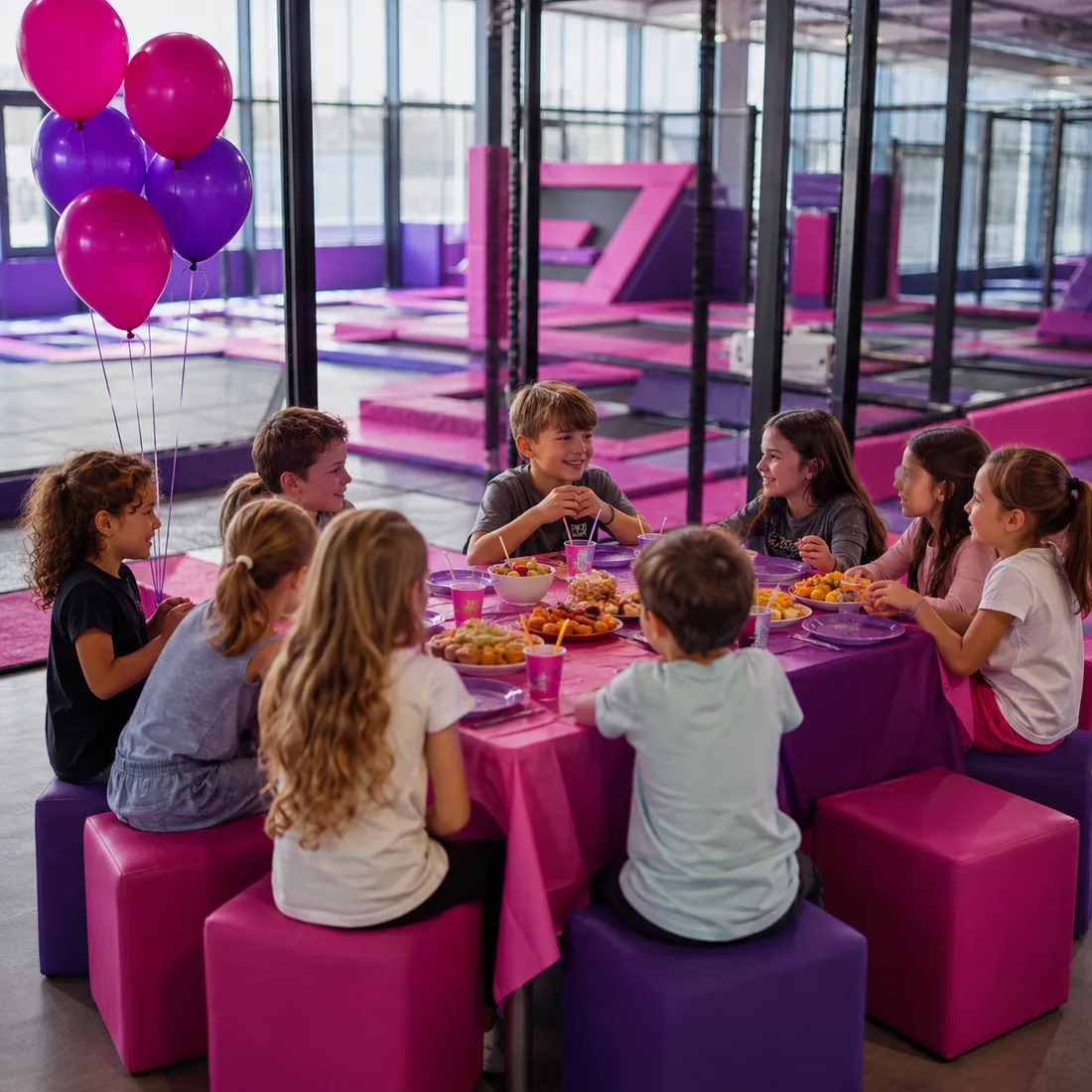 Niños celebrando un cumpleaños en Zona Diversión Perú